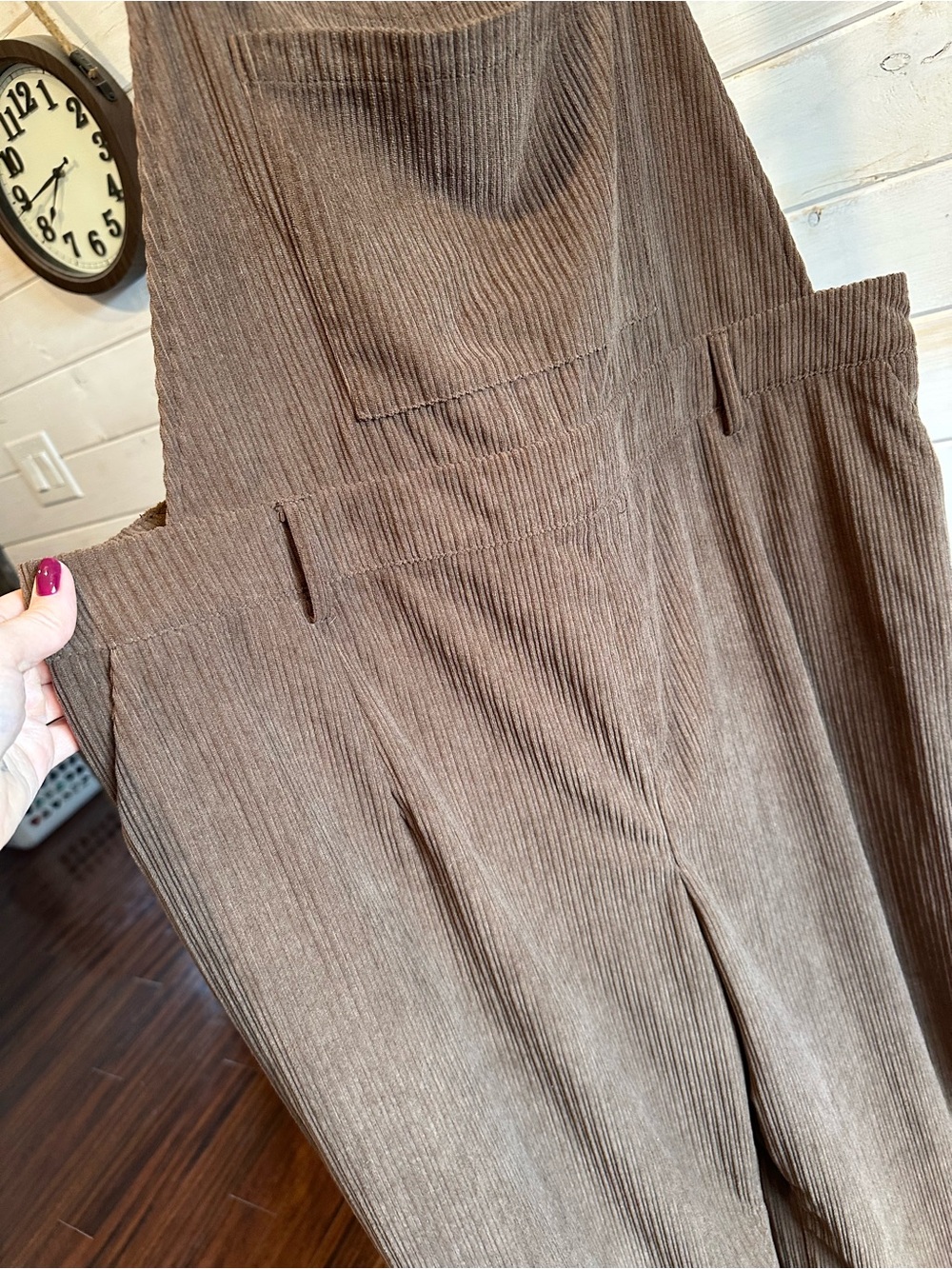 Cider | Brown Wide Leg Corduroy Overalls - Picture 4 of 8